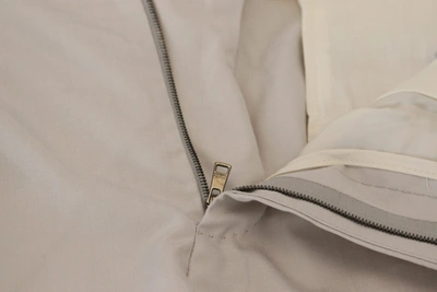 Shop Dolce & Gabbana Off White Silk Mid Waist Chino Men's Pants
