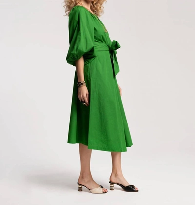 Shop Frances Valentine Bliss Midi Dress In Green