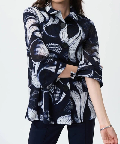 Shop Joseph Ribkoff Abstract Swing Jacket In Navy In Blue