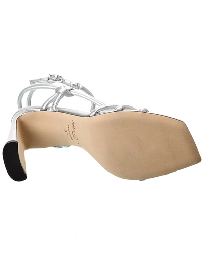 Shop Jimmy Choo Calypso 95 Leather Sandal In Silver