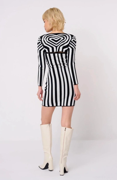 Shop Another Girl Monochrome Illusion Heart Shrug Dress Set In Black/white