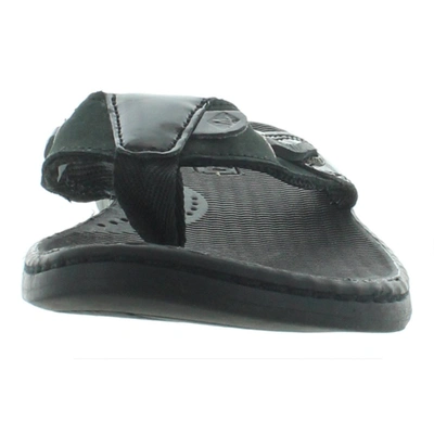 Shop Sperry Seafish Womens Leather Slip On Thong Sandals In Black