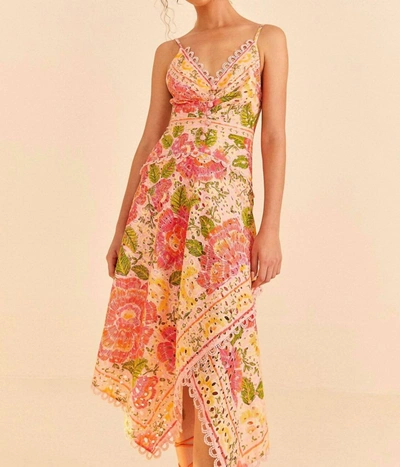 Shop Farm Rio Blooming Floral Midi Dress In Pink