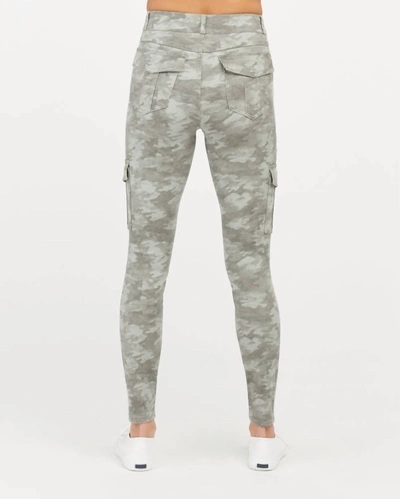 Shop Spanx Stretch Twill Ankle Cargo Pant In Stone Wash Camo In Grey