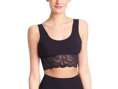 Shop Commando Sexy And Smooth Lace Trim Longline Bralette In Black