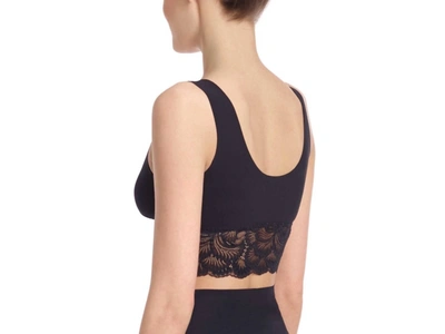 Commando Sexy And Smooth Lace Trim Longline Bralette In Black