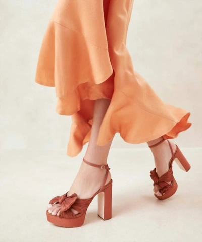 Shop Loeffler Randall Natalia Pleated Platform Sandal In Terracotta In Brown