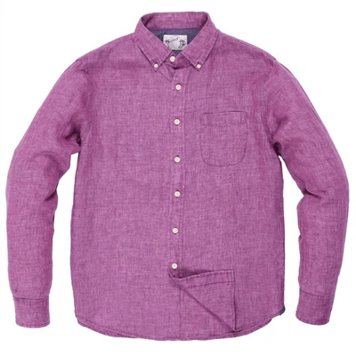 Shop Grayers Men's Paloma Sun Washed Linen Shirt In Lavender In Pink