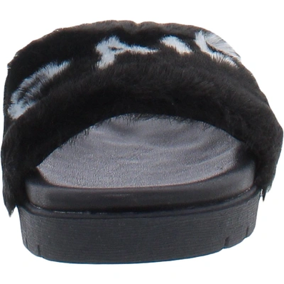 Shop Wild Pair Jeleen Womens Faux Fur Logo Slide Sandals In Multi