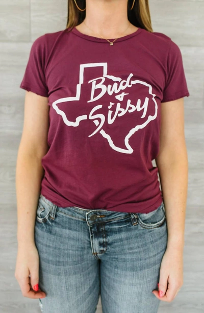 Shop Bandit Brand Bud & Sissy Graphic Tee In Maroon In Red
