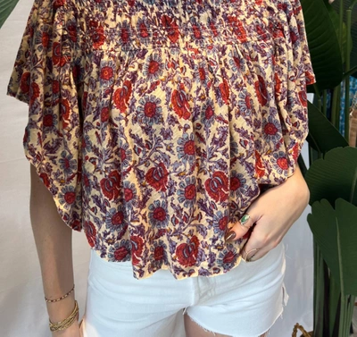 Shop Free People Ruffled Up Top In Floral In Multi