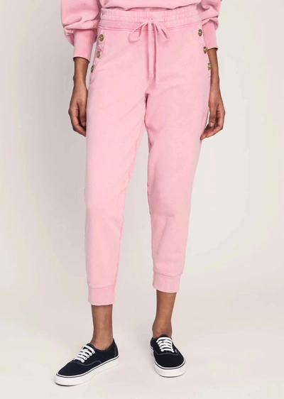 Derek Lam 10 Crosby Button-detailed French Cotton-terry Track Pants In Pink