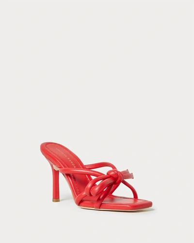 Shop Loeffler Randall Margi Bow Heeled Sandal In Poppy In Red