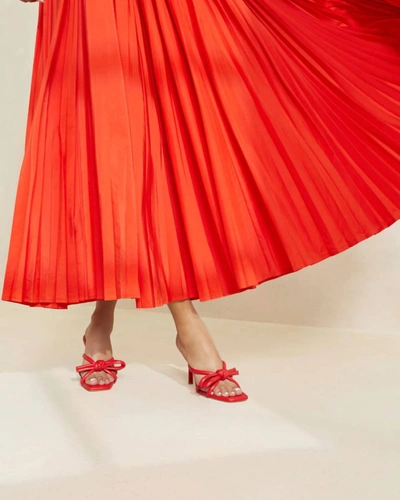 Shop Loeffler Randall Margi Bow Heeled Sandal In Poppy In Red