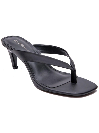 Shop Bcbgeneration Tabina Womens Thong Slip On Heel Sandals In Black