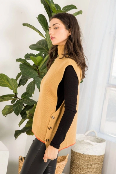 Shop Thml Sweater Vest In Camel In Yellow