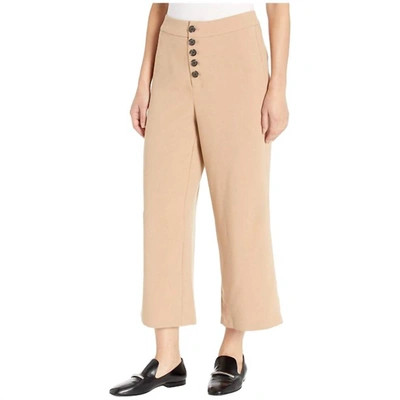 Shop Cupcakes And Cashmere Riga Button Front Wide Leg Trouser In Caramel In Beige