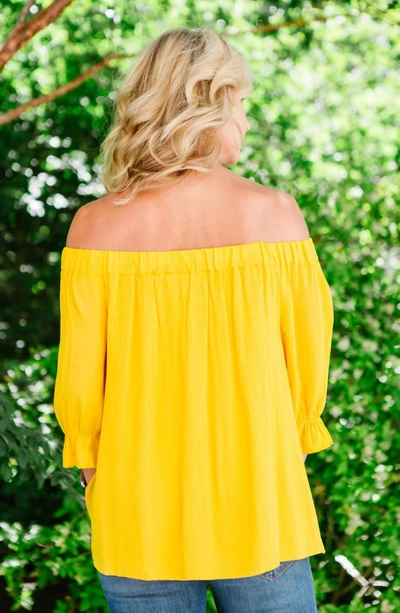 Shop Sanctuary Soak Up The Sun Peasant Top In Marigold In Yellow