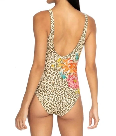 Johnny Was Leopard Wrap One-piece Swimsuit In Multi
