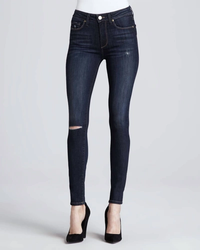 7 For All Mankind The Skinny Crop & Roll Jean In Atbb In Blue