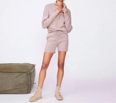 Shop Monrow Cashmere Blend Sweater Shorts In Clay In Beige