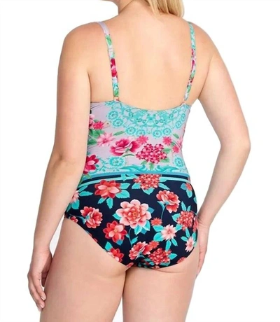 Johnny Was Japer Ruched One Piece Swimsuit In Multi
