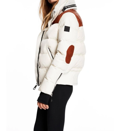 Sam Women’s Sari Shearling & Leather-embellished Down Jacket In Beige