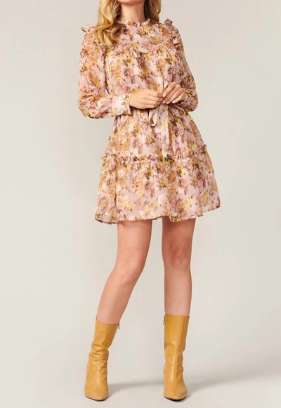 Shop Greylin Blake Jacquard Floral Dress In Blush In Beige