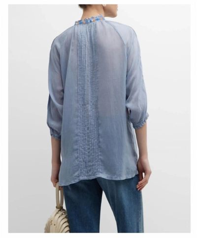 Shop Johnny Was Leona Tunic Top In Fog In Blue