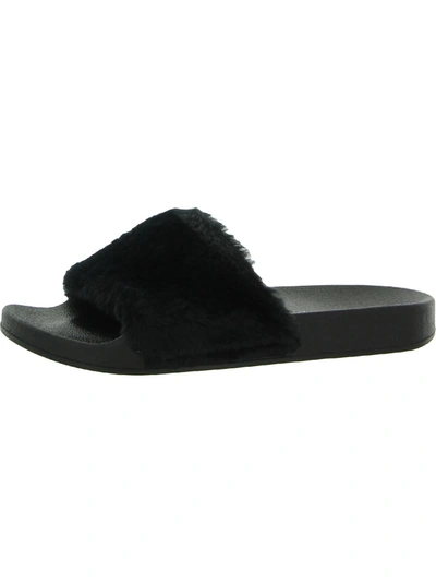 Shop Madden Girl Fancy Womens Solid Slip On Slide Sandals In Black