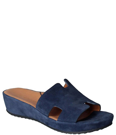 Shop L'amour Des Pieds Catiana Sandals In Navy Suede In Blue