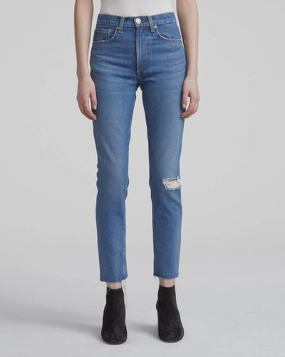 Rag & Bone High Rise Ankle Skinny Jean In Pamela In Blue