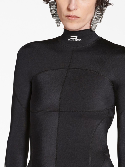 Shop Balenciaga Sporty B Technical-jersey Dress In Black
