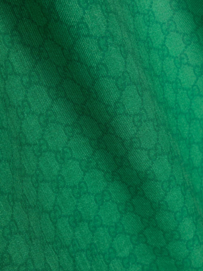 Shop Gucci Interlocking-g Wool Scarf In Green