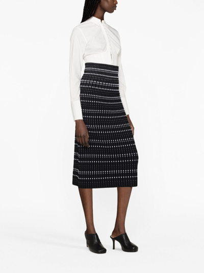 Alexander Mcqueen High-waisted Rib-knit Midi Skirt In Black