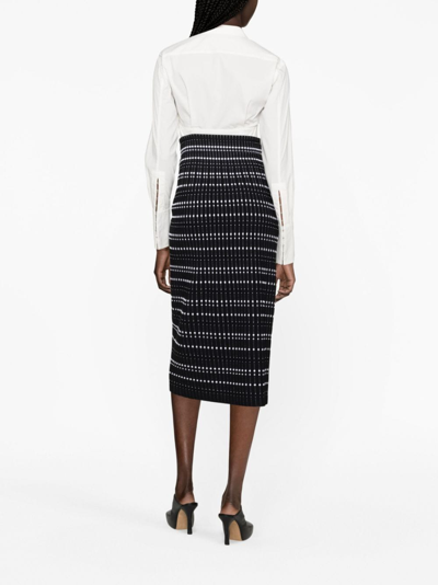 Alexander Mcqueen High-waisted Rib-knit Midi Skirt In Black