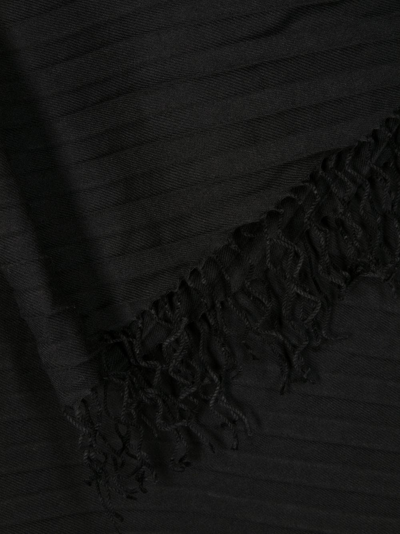 Fabiana Filippi Frayed-edge Pleated Scarf In Black