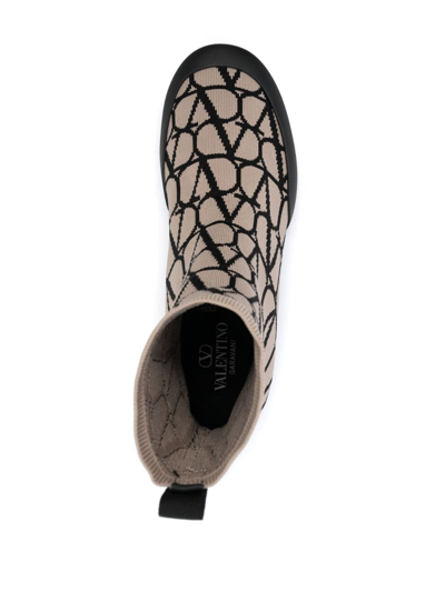Valentino Cityshore Toile Iconographe Slip-on Sneakers In Neutrals