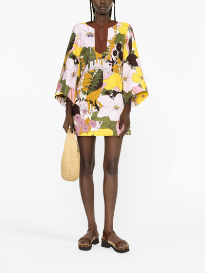 La Doublej Kaftan Mini Dress In Pink