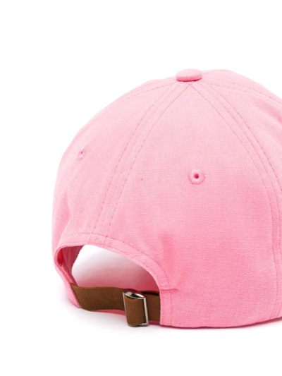 Shop Monochrome Logo-print Cotton Baseball Cap In Pink