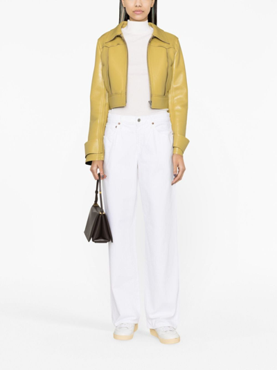 Agolde 90s Crop Mid Rise Loose Straight Jean In Element In White