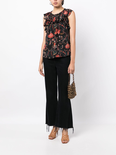 Shop Ulla Johnson Tulip Floral-print Blouse In Black