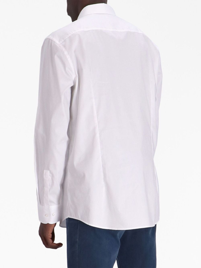 Shop Hugo Boss Long-sleeve Cotton Shirt In White