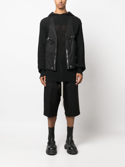 Shop Rick Owens Drop-crotch Cargo Shorts In Black