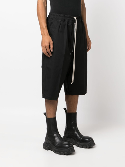 Shop Rick Owens Drop-crotch Cargo Shorts In Black