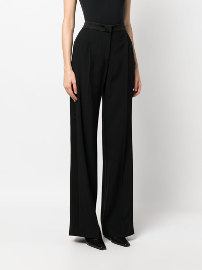 Shop Alberta Ferretti Tailored-cut Wide-leg Trousers In Black