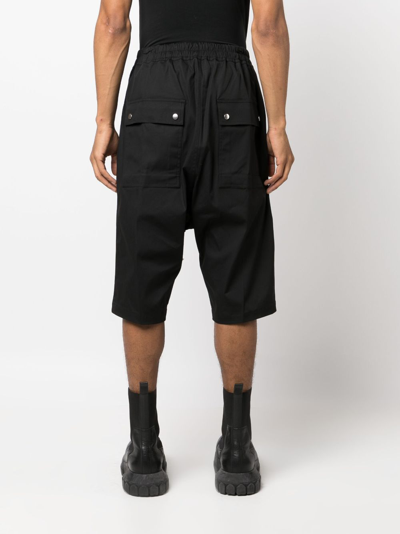 Shop Rick Owens Drop-crotch Cargo Shorts In Black