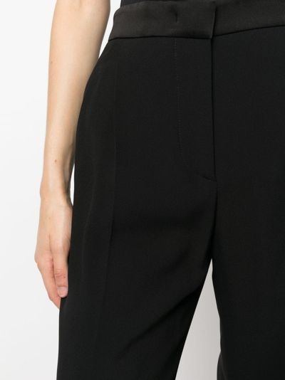 Shop Alberta Ferretti Tailored-cut Wide-leg Trousers In Black