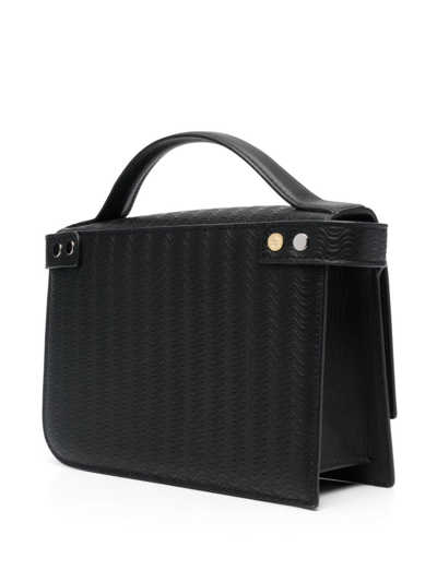 Shop Zanellato Ella Wave-pattern Shoulder Bag In Black