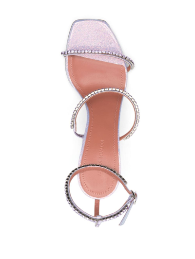 Shop Amina Muaddi Gilda 110mm Crystal-embellished Sandals In Purple